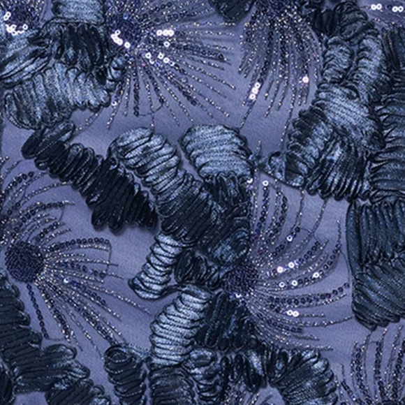 Betsy & Adam - Flower Embroidered Cap Sleeve Gown - Picture 14 of 14